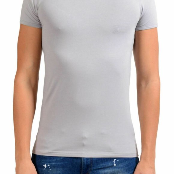 Versace Collection Gray Stretch Crewneck T-Shirt - Picture 2 of 6
